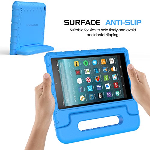MoKo Hülle für All-New Amazon Fire 7 Tablet (7 Zoll – 7. Generation, 2017 Modell) – Superleicht EVA Stoßfest Kinderfreundlich Kinder Schutzhülle für das neue Fire 7 2017, Blau - 9