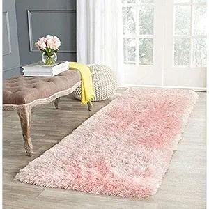 SEALION Home Modern Shaggy 2x3 feet Carpets and Rugs for Hall, Offices, Kitchens, Bedroom, Living Room and Cabins (2x3 feet, Pink)