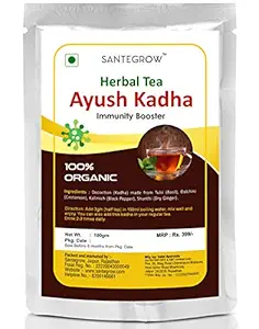 Santegrow Ayush Kadha/Kwath Immunity Booster Powder Mix- Natural & Herbal Ingredients for Kid, Adults & Elders