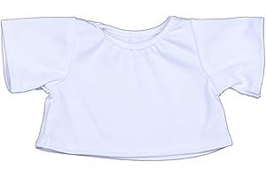STUFFEMS TOY SHOP WHITE T-SHIRT BY TEDDY MOUNTAIN FITS 15" BUILD A BEAR FACTORY BEARS AND ANIMALS