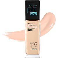 Maybelline New York Fit Me Matte+Poreless Liquid Foundation (With Pump & SPF 22), 115 Ivory, 30ml