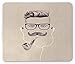 Produktbild Mustache Mouse Pad, Sketched Hipster Guy Wearing Eyeglasses Smoking Pipe and Earphones, Standard Size Rectangle Non-Slip Rubber Mousepad, Dark Purple Tan and White