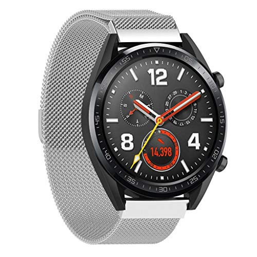 Preisvergleich Produktbild Momola Ersatzband Strap für Huawei Watch GT,Milanese Magnetic Bracelet Uhrenarmband Wasserdicht Armband für Huawei Watch GT 22x230mm (Silber)