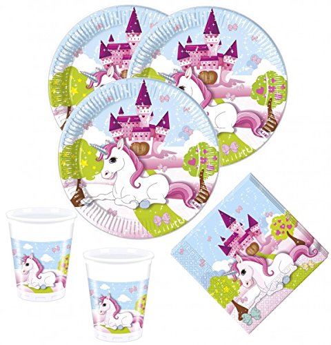 36 Teile kleines Einhorn Party Deko Set für 8 Kinder
