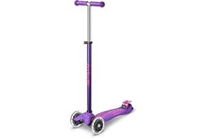 Micro® | Maxi Deluxe LED Patinete 3 Ruedas Niños | Ruedas con Luces LED | Sistema de Giro por inclinación | Altura Regulable | 5-12 Años | Niños y Niñas