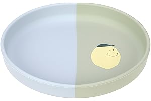 LÄSSIG Baby Silikon Kinderteller/Silicone Plate Happy Fruits Lemon