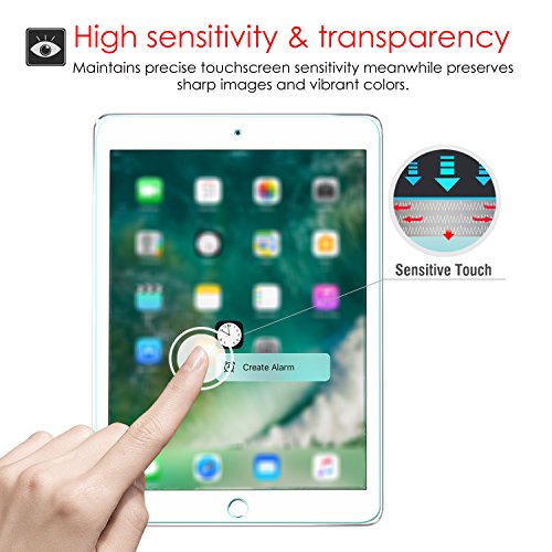 MoKo Folie für Neu iPad 9.7 Zoll 2017 – HD 9H Panzerglas Hartglas Displayschutzfolie Glas Display Schutzfolie Displayschutz für New iPad 9.7″ 2017, iPad Pro 9.7″, iPad Air 2 , iPad Air Tablet, Klar - 5