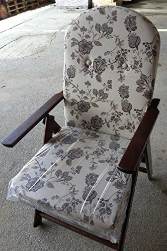 Wooden Wood Armchair MASELLO Amalfi Campania Walnut 4 Reclining Positions Filled Cushion