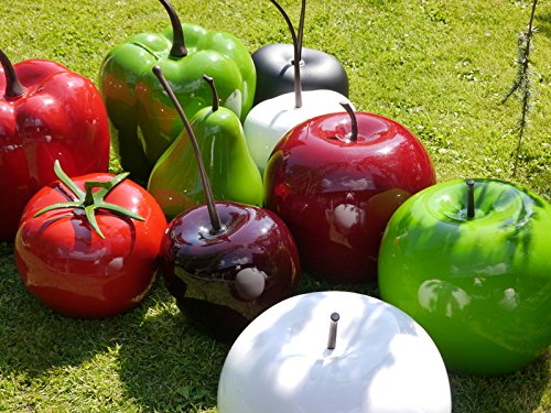 Deko-Artikel Apfel Ø25x H29cm aus Fiberglas in Hochglanz grün, Dekoration, Hochglanz, Deko-Obst - 4