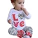 Produktbild 2 Stück Kinderkleidung Set Sonnena Baby T-Shirt Romper Outfits Kleinkind Junge Mädchen Love Tops Strampler Overall+ Hose Babyanzug Baumwolle Langarmshirt Sweatshirt