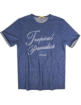 XXL Camel Active Print T-Shirt blau meliert