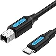 VENTION USB C to USB Printer Cable for MacBook Pro Scanner Fax machine HP Canon Dell Samsung Printer Type C 2.0 Printing Cord (C to B, 0.5 M)