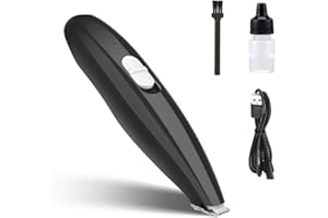 Welltop Dog Clippers, Dog Grooming Clippers Low Noise USB Rechargeable Pet Hair Trimmer Cordless Clippers for Small Dogs Cats Pet Electric Clipper for Hair Around Face, Eyes, Ears, Paws, Rump (Black)