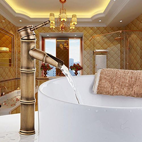 Faucat High Pure Copper Faucet Antique Art Basin Faucet Basin Faucet Classical Bamboo,A Section Three Tap