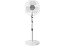 Orbegozo SF 0147, Ventilador de pie, 50 W, 3 velocidades de ventilación, oscilante, altura regulable, silencioso, rejilla de seguridad, tamaño de aspas 40 cm, color blanco