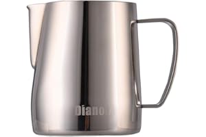 Dianoo Lanciatore Di Latte In Acciaio Inox Schiumare La Brocca Tazza Latte Art Per Caffè Espresso Cappuccino 600ML