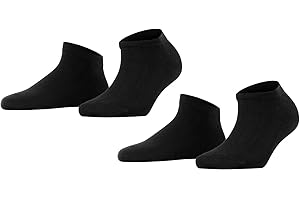 FALKE mujer Happy 2-Pack calcetines tobilleros transpirable algodón tobilleras cortas reforzadas extra suaves en piel plana costura en puntera multipack 2 pares