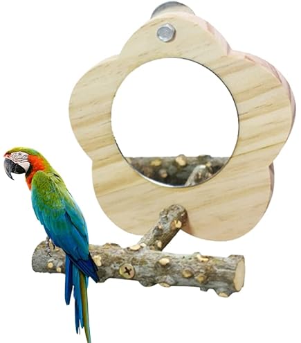 Vogelspielzeug Mit Glocke & Spiegel – Zum Aufhängen Im Käfig Für Papageien & Sittiche