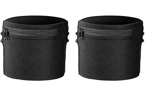 Tadipri Reißverschluss Handgelenk Beutel Handgelenktasche Mit Reißverschlusstasche Münze Schlüssel Lagerung Für Jogging, Walking, Basketball Laufen Sport (Schwarz)