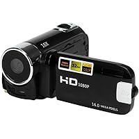 Leoie Camera Camcorders, 16MP High Definition Digital Video Camcorder 1080P 2.7 Inches TFT LCD Screen 16X Zoom Camera Recorder Black American Standard