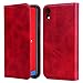 Price comparison product image OJBKase iPhone XR Case, Premium Slim Flip PU Leather [TPU Shell][Viewing Stand][Card Holder][Magnetic Closure] Protective Wallet Case Cover for Apple iPhone XR 6.1" (Red)