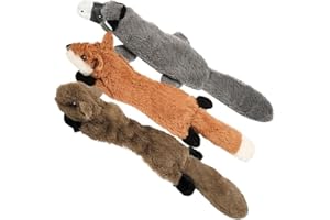 Nocciola Juguetes Chirriantes para Perros, 3 PCS Juguetes de Peluche Duraderos, sin Relleno para Perros Pequeños, Medianos Grandes, para Cachorros para el Aburrimiento