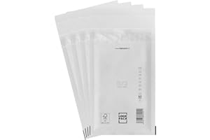 LOGIC PACK Lot de 1000 Enveloppe Bulle Enveloppes matelassées B2 140 x 225 mm Enveloppes de protection pour expédition, enveloppes blanches autocollantes, pour le format DIN A6
