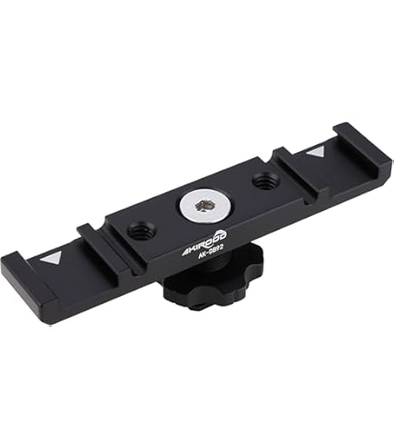 Hot Shoe Adapter Camera Dual Cold Shoe Cold Shoe Mount Aluminium Alloy Hot Shoe Extension Rod For Microphone Flash LED Lights Monitors 1/4 Inch Thread Hole
