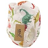 iZiv(TM) Newborn Nappy with 1 Thick Insert Infant Waterproof/Adjustable/Reusable/Washable Pocket Cloth Nappy Fit Babies 0-3 Years(Colorful Dinosaur)