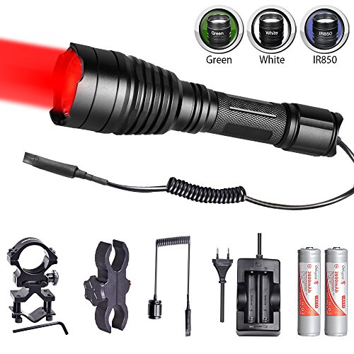 Odepro Langstrecken Jagd Taschenlampe Mit Rot Grün IR850nm Weiß ersetzbar Cree LED und Fernschalter Für die Jagd