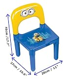 Minions Meine Kinder-Tisch und Stuhl/Offizieller Vorschulkinder Schreibtisch und Stuhl, Alter 3+, Bob/Kevin/Stuart ‚Le buddies‘ Kindermöbel-Set, Starker Kunststoff Made in France Gelb/Blau - 3