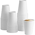 Comfy Package [100 Pack] 12 oz.- 350 ml White Paper Hot Cups - Coffee Cups