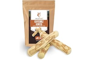 Wildfang® Jouets pour Chiens Bâton à Mâcher en Bois de Café, Alternative Végétalien aux Jouets à Mâcher en Plastique, Faible en Calories, Soins Dentaires et Gérer Le Stress des Chiens et Chiots