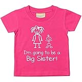Gran idea de regalo I \'m voy cada vez a Big Sister Colour rosa T-Shirt bebé infantil en forma de alfombra para niños con diseño de disponible en de diferentes tamaños 0-6 meses los recupera al volver a 14-15 años Regalo de Tarantino con George Clooney bebé de la hermana rosa rosa Talla:2-3 años