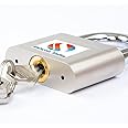 Eshcon Brass Cylinder Steel Polished Heavy Duty Top Security Padlock 50MM with 3 Rode Keys [Imported Lock]