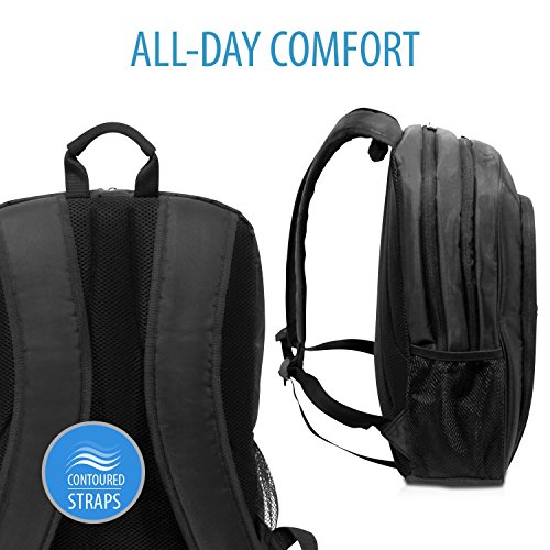 V7 CBP21-9E Professional II Business wetterbeständiges 420 Nylon Rucksack mit Kabeldurchführung für Notebook 40,6 cm (16 Zoll)/Tablet 25,7 cm (10,1 Zoll) schwarz - 6