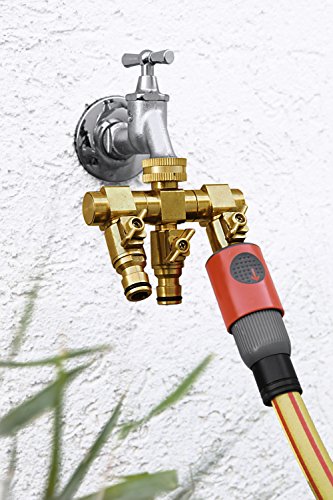 UPP Products Wasserverteiler 3 Wege für 1/2" und 3/4" Anschlüsse / Wasserhahnanschluss / Wasserhahnadapter