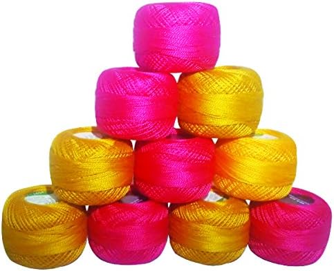 10 Anchor Pearl Cotton Balls / Size 8 (85 Meters each) / 10 Coloured Crochet Cotton Thread-10gm Per Ball- Knitting, Lacey Craft- 85 Metres