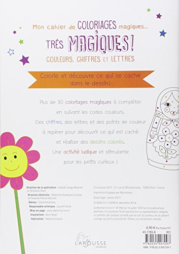 Livres Couvertures de Mon cahier de coloriages magiques très magiques - Couleurs, chiffres et lettres