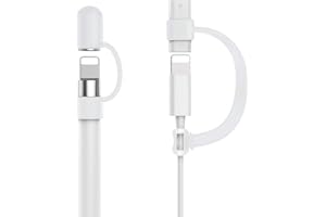 MoKo - Soporte de Carga Compatible con Apple Pencil 1 (no adapto para Apple Pencil 2), Portátil Cargador de Aleación de Zinc y Silicona, Blanco