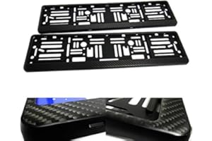RZG 2x Matte Black Genuine 3D Carbon Fibre Fiber UK EU Car Licence Registration Number Plate Holder Surround Frame