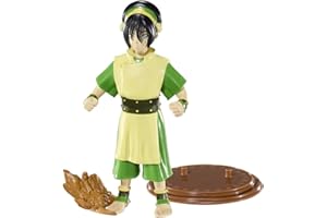 BendyFigs The Noble Collection Avatar Toph - Noble Toys 17cm Bendable Posable Collectible Doll Figure With Stand and Mini Accessory