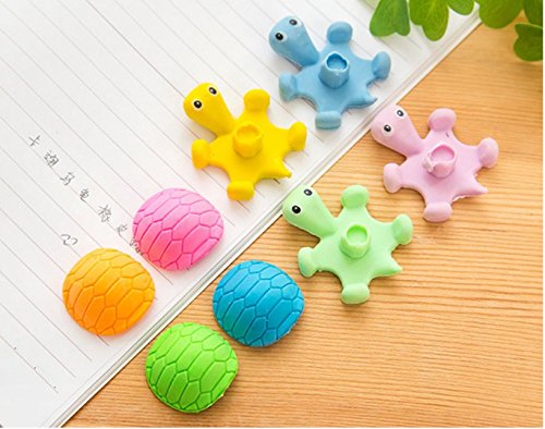 Hosaire 5x Eraser Radiergummi Schildkröte-Form Radierer Schulbedarf Schmutzradierer Briefpapier (Zufällige Farbe) - 6
