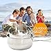 Produktbild 304 Edelstahl Schüssel Tragbarer Leichtes Kochen Set Outdoor Picknick Folding Travel Angeln Griff Bergsteigen Gesunde Sichere Topf Cup Multifunktions-Camping Kombination Mahlzeit 2 Pcs 700 ml groß 500 ml