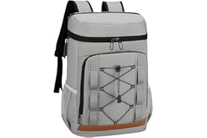 LANHUIYY Zaino termico da 30 litri per picnic, barbecue, campeggio, escursioni e shopping (grigio)