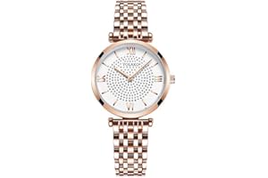 Basfur Montre-Bracelet pour Femme, Montre pour Femme de Style Professionnel, Montre à Quartz analogique pour Femme avec Bracelet en Acier Inoxydable