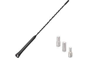 A45S Bolwins 42cm Auto Dachantenne mit Verstärker, FM/DAB Radioantenne für optimierten Empfang, M4/M5/M6 Adapter inklusive, Universell kompatibel mit PKW, SUV, Wohnmobil, Schwarz, 16V