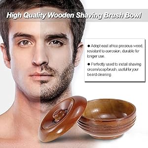 Anself Wooden Shaving Brush Bowl Shaving Mug Shave Cream Soap Cup with Cover - Image 6