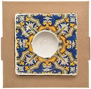 SVE Portalume Tealights, Marble 10x10x2.4 cm Spanish Tiles Ter