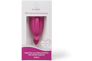ELANEE Taza menstrual tamaño 2, fácil de extraer gracias a su discreto bolsillo de extracción, 33 ml de capacidad (741-00)